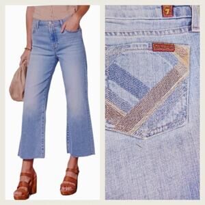 7 For All Mankind Light Blue Cropped Jeans